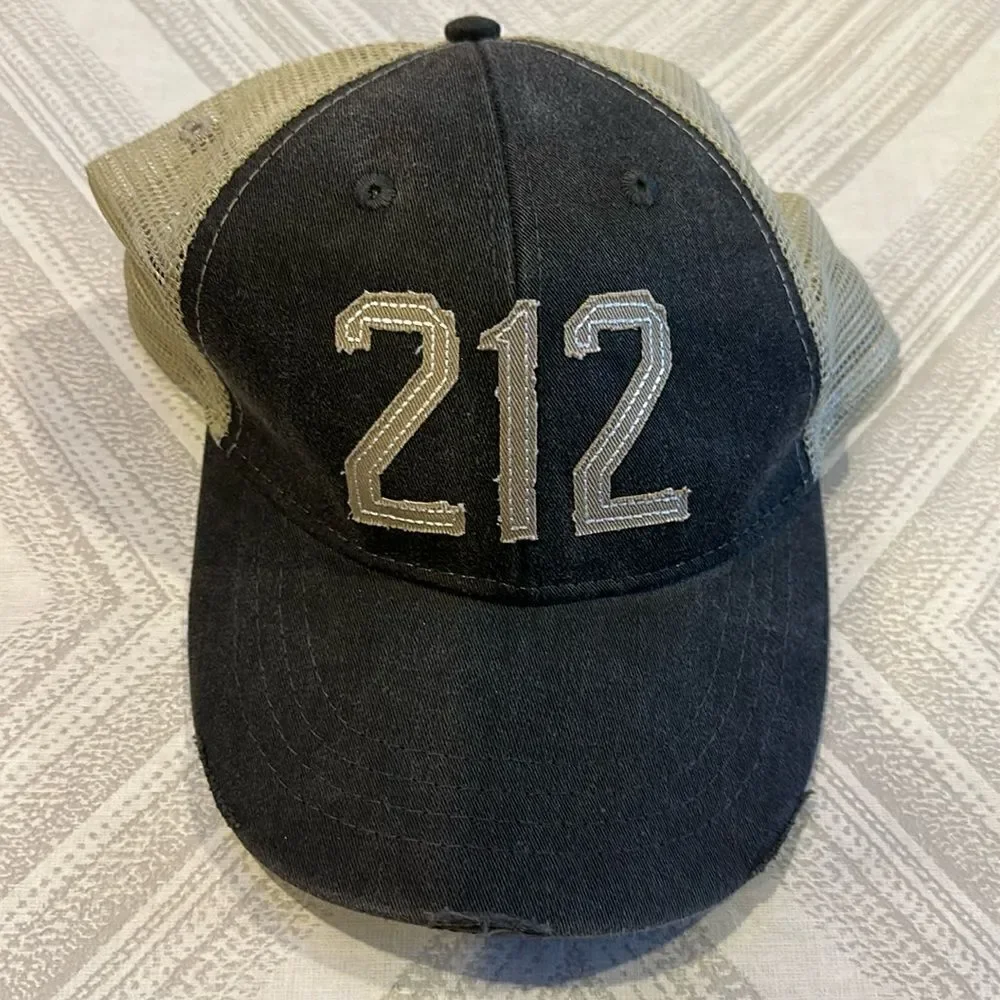 Cotton Mule Grey Distressed 212 Adjustable Trucker Hat